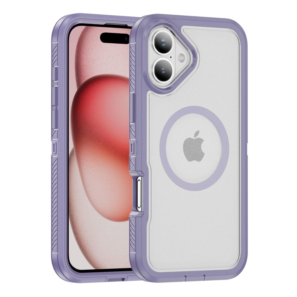 Military Grade Protection Shockproof Dustproof Clear Case For Magsafe Iphone 16 Purple 9330225024262