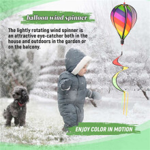 2PCS Balloon Wind Spinner Striped Windsock Balloon Yard Decor Spiral Balloon Windmill
