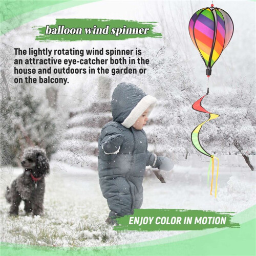 2PCS Balloon Wind Spinner Striped Windsock Balloon Yard Decor Spiral Balloon Windmill