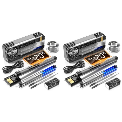 2X Cordless USB Digital Soldering Iron Adjustable Temperature Type-C Interface Intelligent Solder Welding Iron Tool