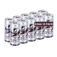 10 Pack ER14335 2/3AA Lithium Battery 3.6V 1650mAh Long Lasting Power for Industrial Devices
