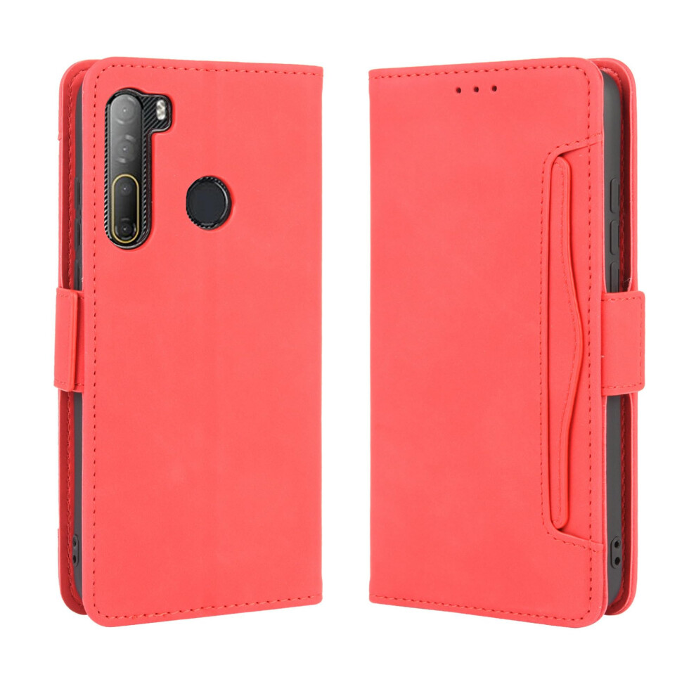 Leather Flip Wallet Case With Card Holder Kickstand Shockproof Cover For Htc Desire 20 Pro Red 9330225024514