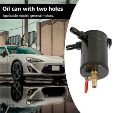 3X Universal Oil Catch Can Compact Baffled 2-Port Aluminum Reservoir Oil Catch Tank with Drain Valve Fuel Tank Parts