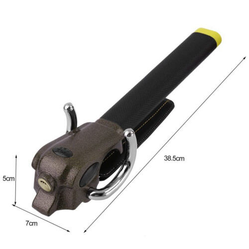 Foldable Aluminum Steering Wheel Lock with Protective Padding for Car Security and Theft Deterrent 1