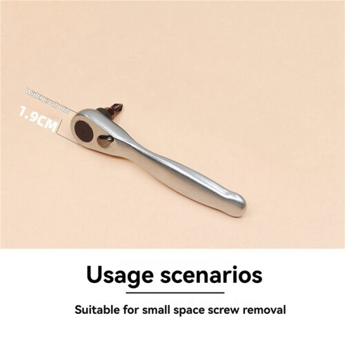 2pcs 1/4Inch Ratchet Handle 72 Teeth Small Hand Repair Tools Wrench Quick Release Spanner Tool Accessories 1