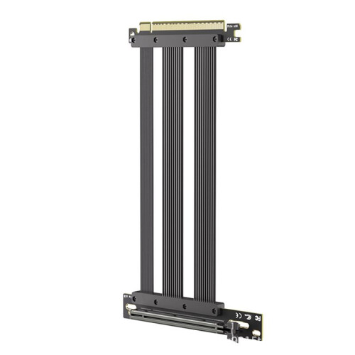 2X PCI-E 5.0 X16 Riser Cable Video Card Extension Shielded Flexible 90 Mounting GPU Extension Cord Black 2