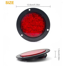 4PCS 12V 24V 16 LED Round Rear Tail Lights Turn Signal Brake Stop Lamp Reverse Lamp Car Truck Trailer Lamp