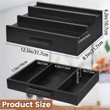 2X Parfym Organizer Bricka Doftställ Trelagers Parfymhållare Doftdisplay Svart Parfym Organizer med Lådor
