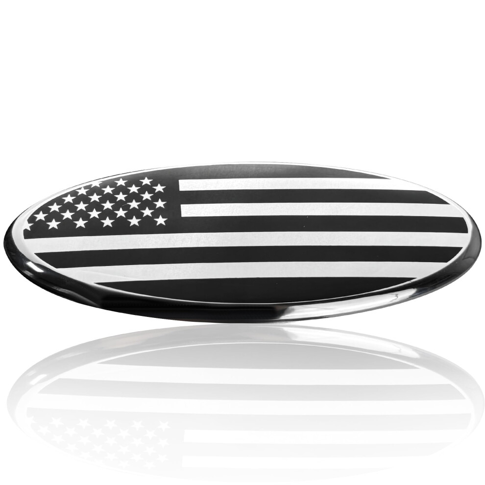 9 Inch American Flag Emblem For Ford F150, Edge, Explorer, Ranger, Expedition Â Weatherresistant Patriotic Badge Silver 9771547586302