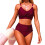 Practical Two Piece Ladies Swimsuit Comfortable-wine p M 1