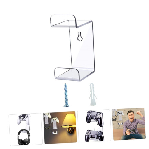 Gaming Accessories Organizer Wall Mounted Headset Holder with Dual Controller Stand SpaceSaving 1