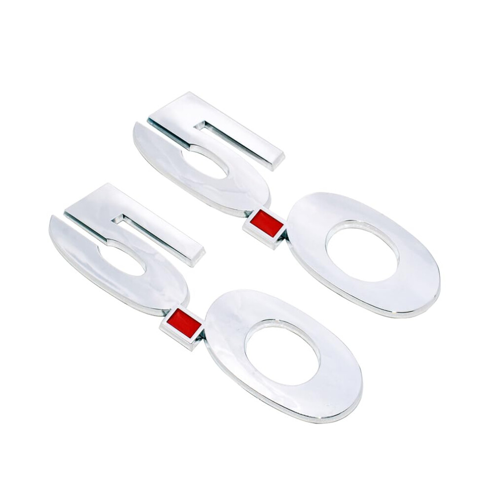 2Pc Chrome 3D 5.0 Emblem Set For 20112014 Ford Mustang Side Badge With Peelandstick Fit Red 9092120246728