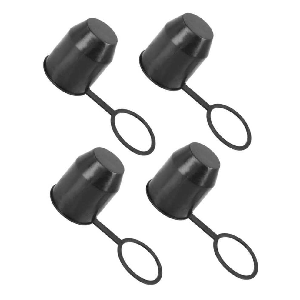 4Pcs Universal Trailer Hitch Ball Cover Set, Durable Pvc Protector Cap For Rv Towing Black 9330225075172