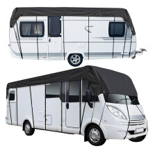 Class C RV Cover 210D Oxford Waterproof Dustproof Roof Protector with UV Resistance Black 5m3m