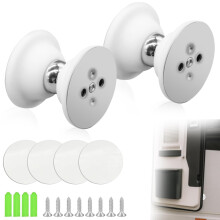 Pack of 2 White Magnetic Door Stopper for Motorhome Caravan RV and Boat with Screws