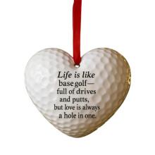 Heart-shaped mini baseball ornament with bat design, inspirational keepsake for players, coaches & fans—compatible with car Valentine displays.