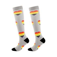 Valentine‘s Day Socks, Heart-Shaped Polka Dot Sports Compression Stockings, Cute Gift for Her, Galentine’s & February Holiday Dark Gray