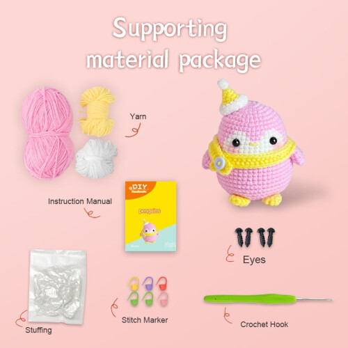 Beginner Crochet Kit for Animals – Complete DIY Set with Step-by-Step Guides & Video Tutorials, Compatible with All Yarn Balls