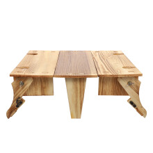 Picnic Basket Folding Desk with Wine and Bread Storage