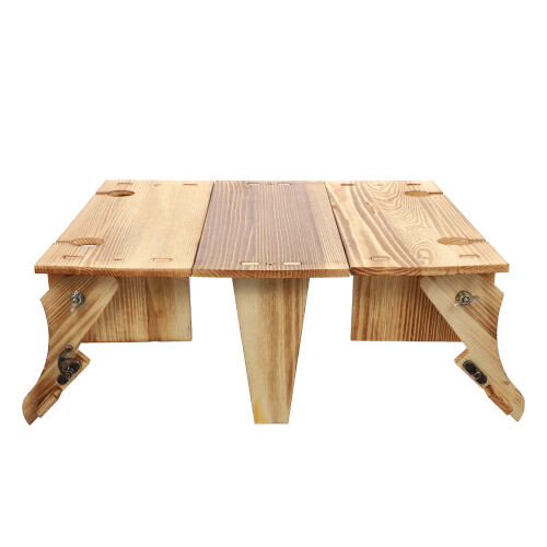 Picnic Basket Folding Desk with Wine and Bread Storage