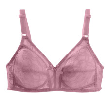Elegant Plus Size Bra, All-Over Lace with Plunge Neckline, Perfect for Date Night, Anniversary & Feeling Gorgeous Pink 36