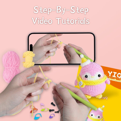 Beginner Crochet Kit for Animals – Complete DIY Set with Step-by-Step Guides & Video Tutorials, Compatible with All Yarn Balls 1