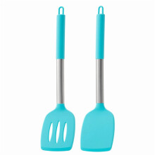 2 Silicone Frying Pans + Slotted Non-Stick Spatula, BPA-Free, High Heat Resistant, Ideal for Fish/Eggs/Pancakes