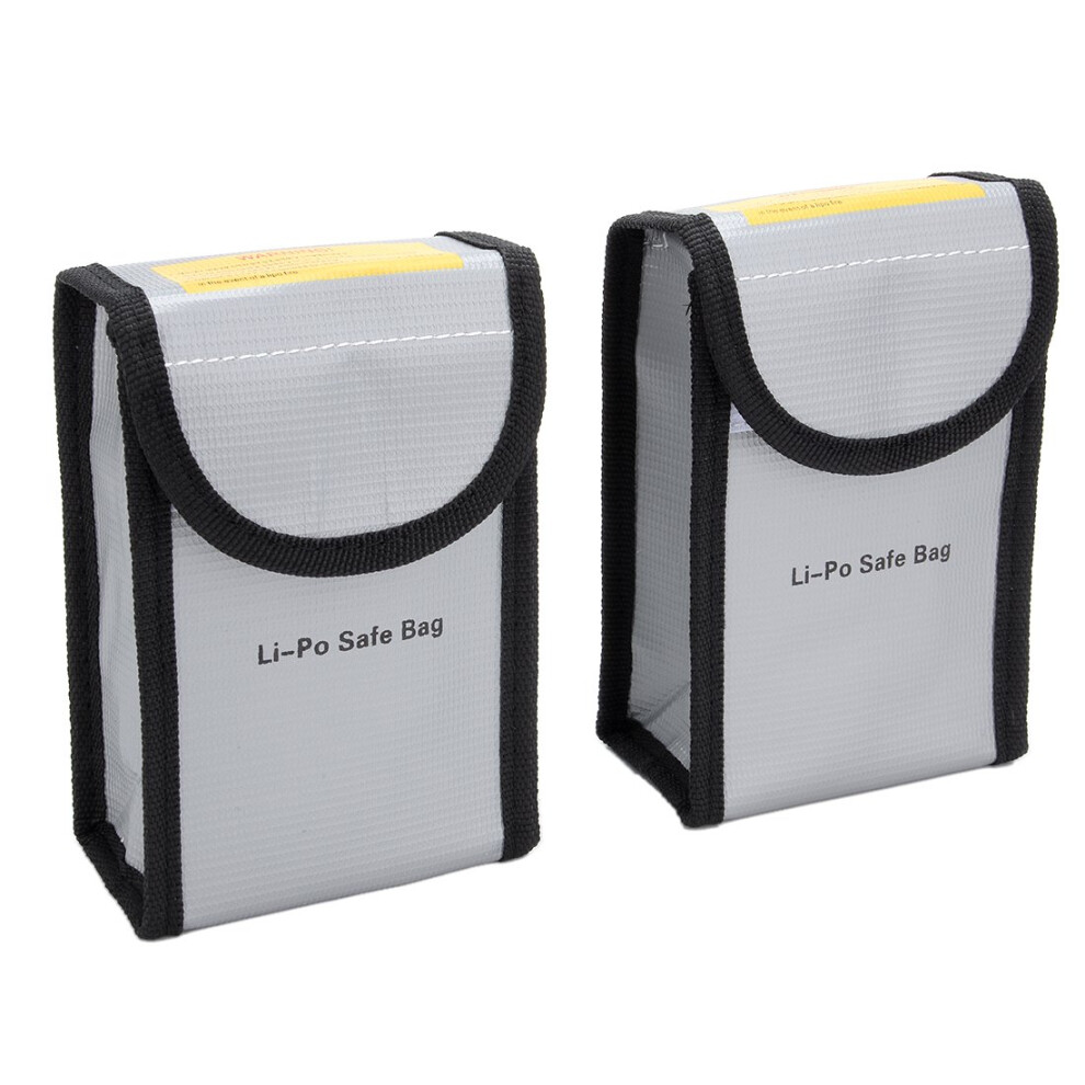 2Pcs Battery Bag Fireproof Explosionproof Safety Pouch For Charging And Storage 90X55x140mm 9092120777321