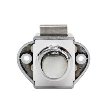 RV Push Button Latch for Caravan Drawer Lock, Durable Metal, Zinc Alloy BL02Z Finish, 1Pc