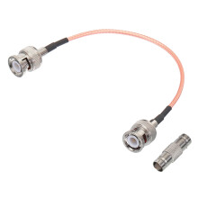 0.5ft RG316 Coaxial Cable BNC Male to Male with Adapter, Reliable RF Connection, Flexible Design