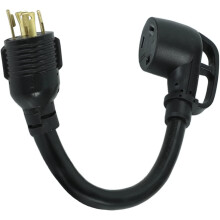 RV Generator Adapter NEMA L1430P to TT30R 30 Amp 12 Inch Cord with EasyGrip Handle