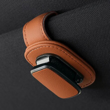 Car Sunshade Glasses Holder Waterproof Leather Visor Clip Organizer for Kia Rio Forte K5 Stinger