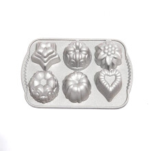 Charms Cast Pan, 6 Forme Diverse, Affascinante Combinazione, Tortiera DIY, Pan, Argento