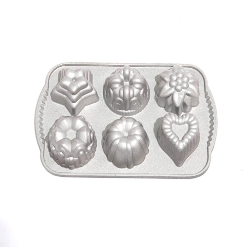 Charms Cast Pan,6 Different Shapes, Charming Combination,Diy Cake Pan,Pan,Silver 1