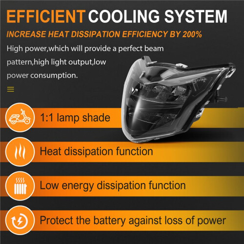 Motorcycle Headlight Transparent Front Lamp  Light Lamp Socket for  LC135 V2 V6 1