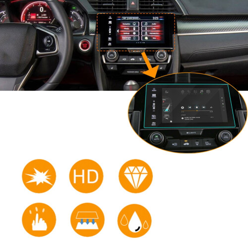 Para   Si Tipo R Hatchback Touring EX 2016-18 7 Polegadas NavegaçãO GPS Imprensa Protetor de Tela Filme de Vidro Temperado 2