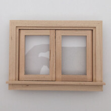 1/12 Dolls House Miniature DIY Window Frames with Two Glass Panels Building Kit Dollhouse DIY Life Scene Decoration Toy