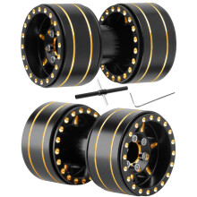 RC Beadlock Wheels 1.0 Inch Brass Dually for 1/24 1/18 TRX4M SCX24 RC Crawlers