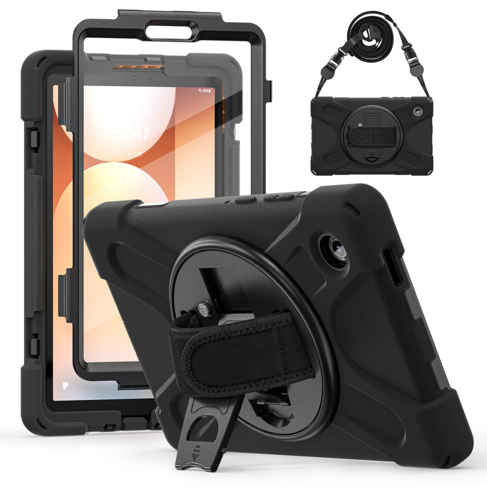 Case For Samsung Galaxy Tab A11 8.7 Inch Shockproof Duallayer Cover With 360 Rotating Stand And Screen Protector 9771547587323
