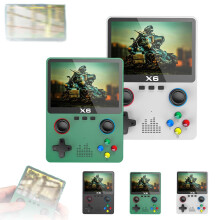 Handheld Game Console X6 Retro Pocket Gaming with 4K HD 3.5in Screen Green and White