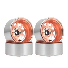 RC Crawler Beadlock Wheels 1.9 Inch Rose Gold Metal Rims 8.9mm Offset for TRX4 TRX6 GEN8 SCX10