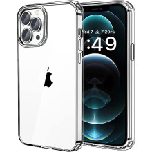 Transparent Shockproof Slim Case for compatible with Apple iPhone 13 Pro Max – Yellow-Resistant Hard Back & Soft Silicone