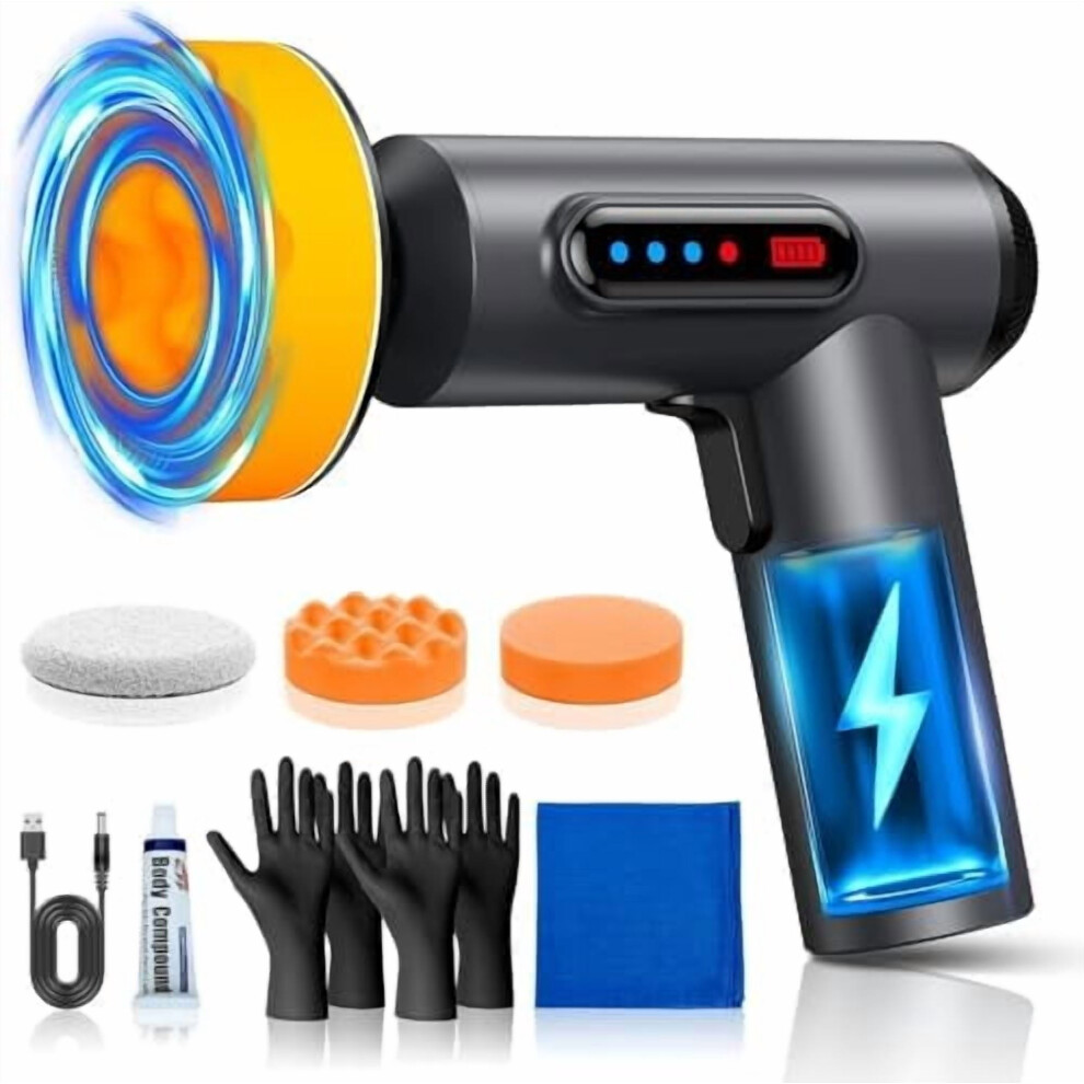 Cordless Orbital Car Buffer Polisher Kit With 4.0Ah Battery & Charger Â Compatible With Car Detailing, Waxing, Polishing 9365509608609