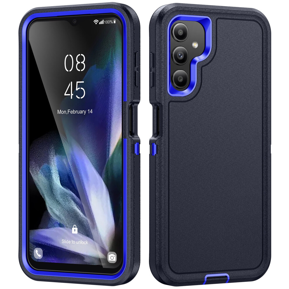 Shockproof Rugged Case For Samsung Galaxy A14 5G Â Military Drop Protection, Tough Hybrid Bumper, Navy Blue 9365509608326