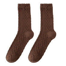 Women's Fuzzy Wool Crew Socks, Thick Warm Mid-Calf Boot Socks, One Size, Compatible with All Shoes
