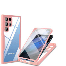 Samsung Galaxy 25 Ultra Case – Slim Shockproof Full Body Protection with Built-in Screen Protector, Dual-Layer (Silicone Bumper + Acrylic Back),