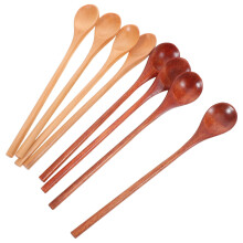 Wooden Cooking Spoons, Assorted Color, Natural Wood, Long Handle, Safe for Food, Non-Scratch