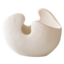 Modern White Ceramic Eggshell Vase for Flowers, Frosted Texture Decorative Vase, Floral Centerpiece