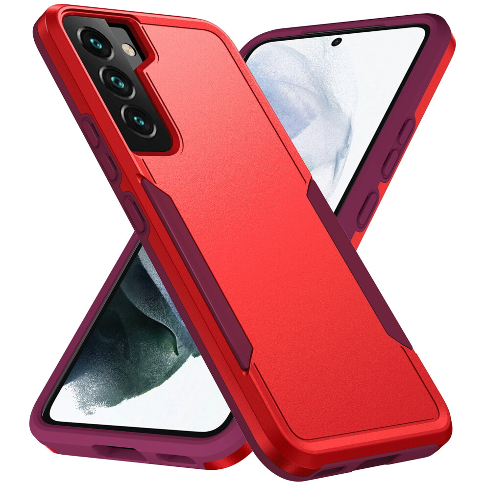 Military-Grade Shockproof Case For Samsung Galaxy S23 Fe Â Dual-Layer, Wireless Charging & Magnetic Support Â Red 9365509609095