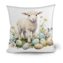 Easter-Themed Colorable Cotton Pillowcase 18x18 in, Washable DIY Draw-on Pillow Cover for Kids, Compatible with Easter Party Supplies
